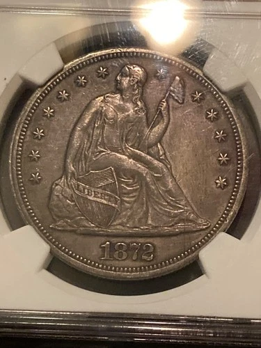1872-S Seated Liberty Silver Dollar $1 Coin - NGC AU Details - Rare S Mint !