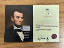 Abraham Lincoln Hair Strand Lock Piece DNA President Relic Unsigned Card RARE US