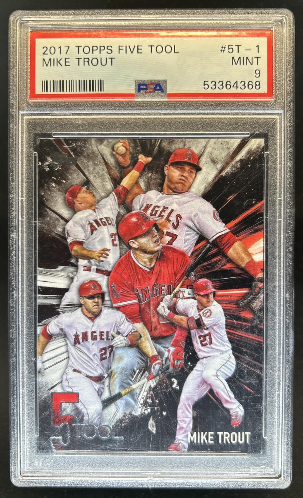 2017 Topps Mike Trout 5 Tool #5T-1 Angels PSA 9 view 1