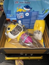 NEW Baby Alive Baby Shark Pinkfong Black Hair Doll w/ Yellow Tail & Hood RARE!