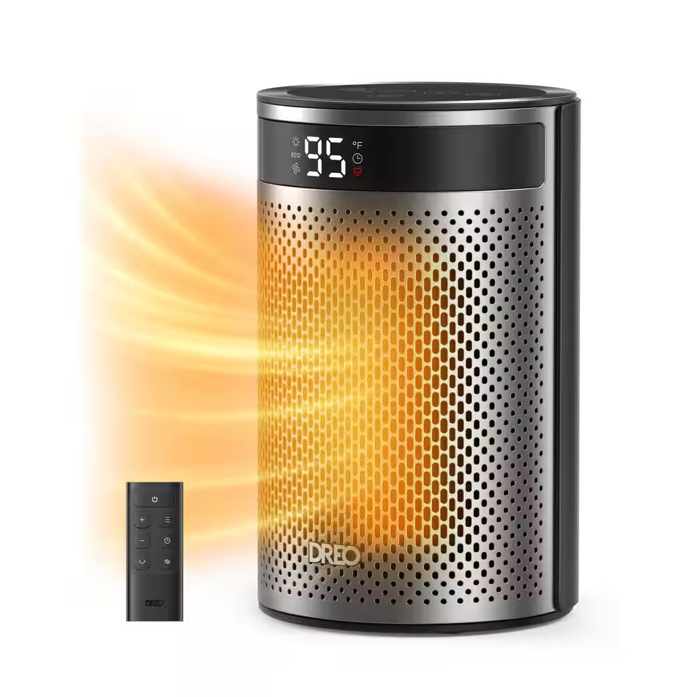 1500W 9.84 In. Portable Ceramic Electric Convection Space Heater, 3-Heat Levels,