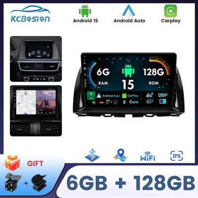 6+128GB 10" Für Mazda CX-5 2012-2015 Android15 Autoradio DAB GPS CarPlay WiFi BT