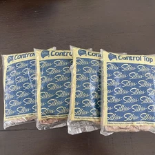 Silkies Control Top Pantyhose 4 Large Nude Made In The USA 731