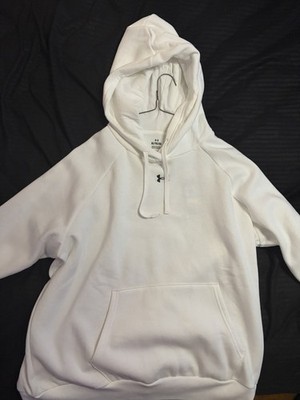 Under Armour White Pullover Hoodie Logo Loose Fit Women XL Long Sleeve