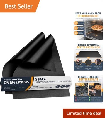 Versatile Oven Liners - 2 Heavy Duty Mats (17 x25 ) for Electric and Gas Ovens