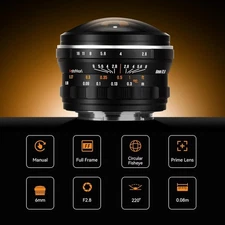 AstrHori 6mm F2.8 Full Frame Fisheye Lens For Lumix Leica Sigma L-Mount Cameras