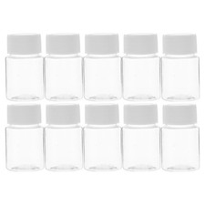 20 Pcs Transparent Plastic Wide Mouth Bottles 15 Ml Empty Pill Storage Jars