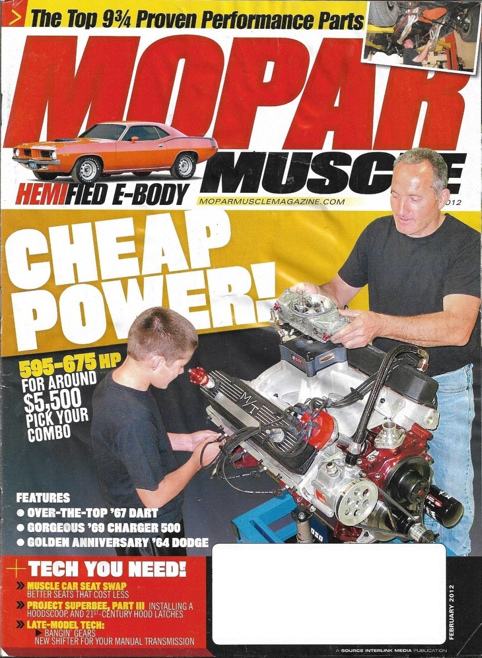 Mopar Muscle 2012 Feb - Wicked Power Combos, 64 Cross-Ram Hemi Dodge