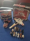 🚨 Original 1977 Star Wars First 12 Figures X Wing Fighter Landspeeder & BOX Lot