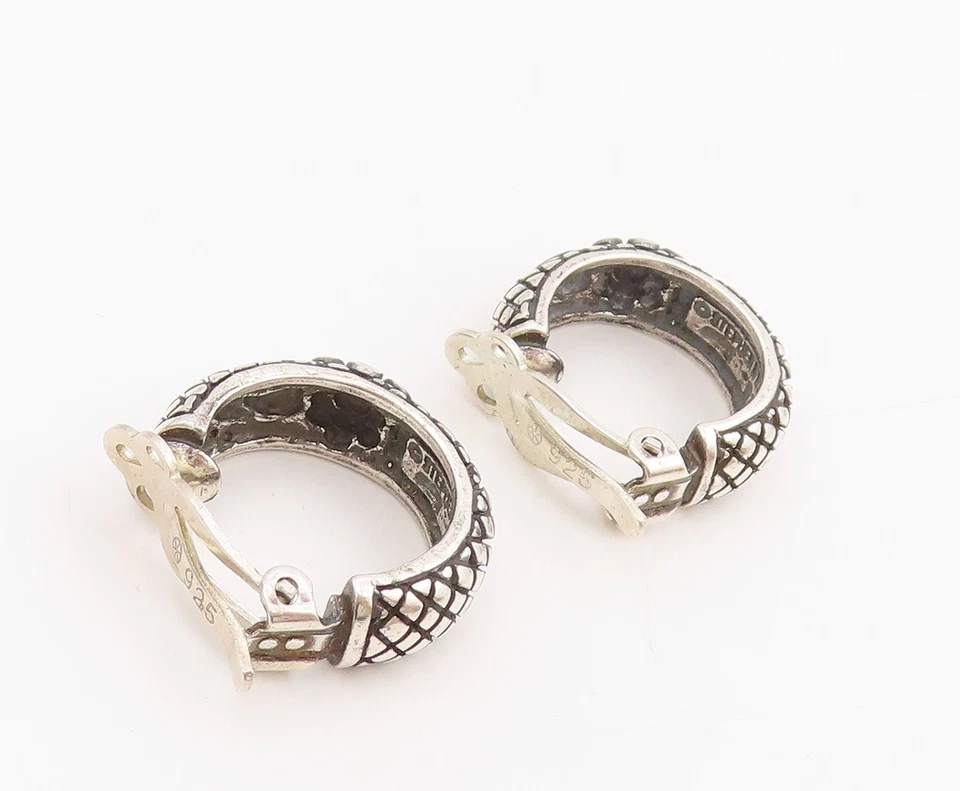 Pendientes vintage de plata de ley 925 STEPHEN DWECK clip de aro floral EG13788 Foto 3 de 4