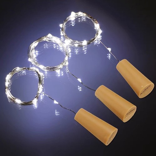 Bottle Fairy String Lights Battery Cork Shaped Christmas Wedding Party 2M 20 LED - Picture 4 of 8