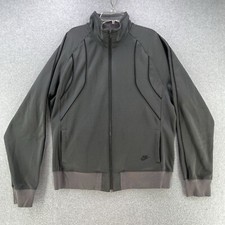 Nike Mens Medium M Sweater Jacket Gray Long Sleeve Full Zip Polyester Cotton