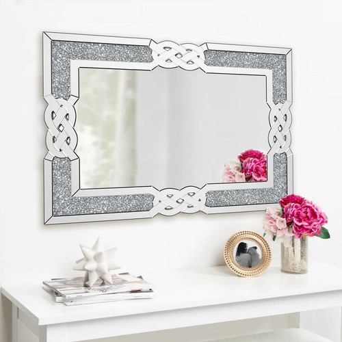 Various Unique Glass Framed, Crystal Border Wall Mirrors Entryway Home Decor - Picture 6 of 124