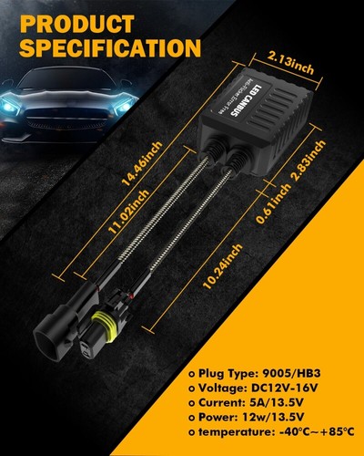 9012 Headlight Canbus LED Decoder Error Free HID Anti-Flicker Resistor Canceler - Picture 3 of 12