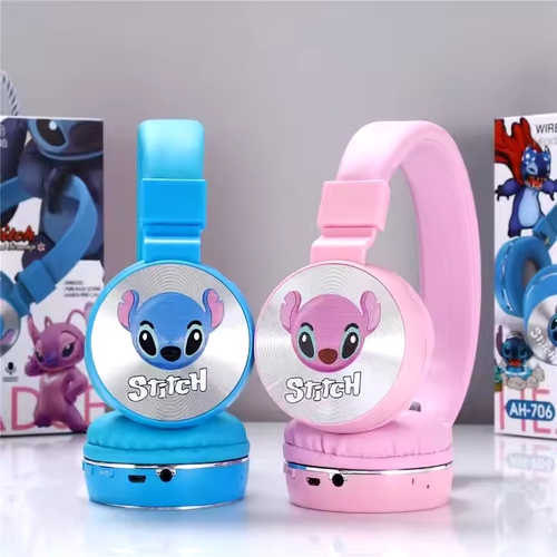 Stitch Headphones Wireless Earphones Bluetooth Over-ear Headset Stereo PINK ONLY