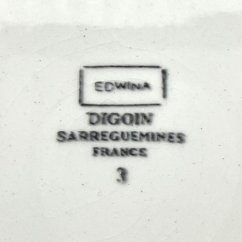 2 platos de ensalada floral rosa y oliva Digoin Sarreguemines Francia Edwina 23 cm - Imagen 6 de 10
