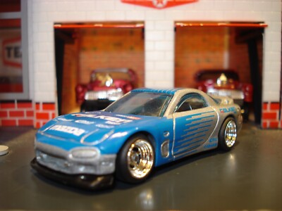 1995 MAZDA RX-7 CUSTOM FALKEN EDITION SPORTS CAR 1/64 HW CUSTOM WHEELS ADDED JDM