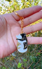 Sun And Moon Cat Keychain, Yin Yang Cat Keychain, Loving Cat Keychain, Gift Idea