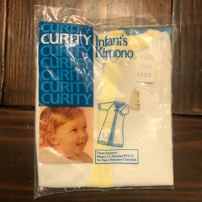 Curity Infants Kimono Kandall Company NEW Vintage made in USA SEALED NWT