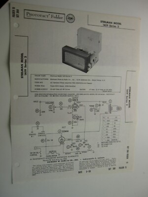 1950's Sams Photofact STEELMAN Model 1A19 Series 2  BIS