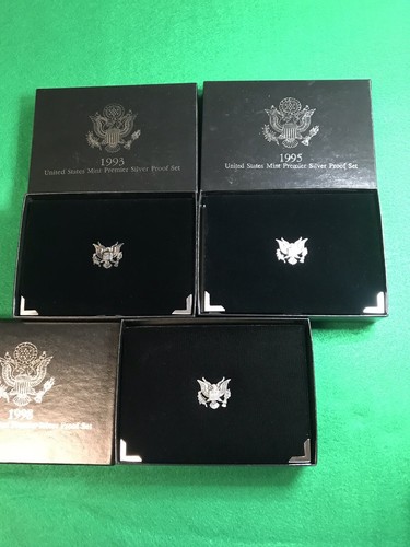 Lot of 3 Premier Silver Proof Sets 1993, 1995, 1998 w/Box & COA (#Um22) - Picture 2 of 8