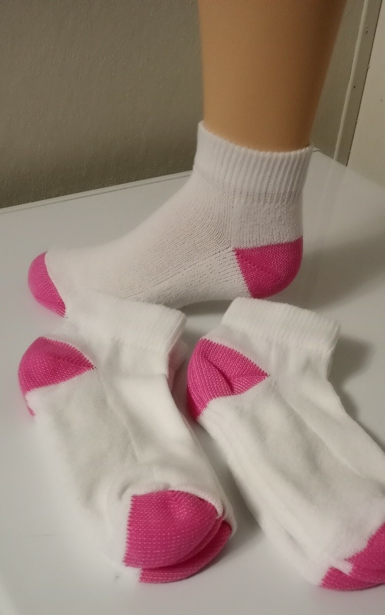6 Pair Girl's (PINK) Heel & Toe Ankle Socks 6-8 LQQK*** | eBay