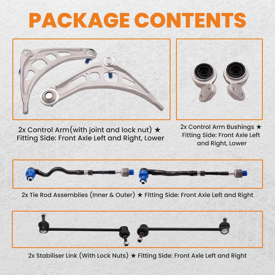 8pcs Front Lower Control Arm Suspension Kit For BMW 3 Series E46 COUPE (98-08) - Image 3 of 4