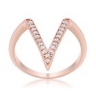 Michelle .2ct CZ Rose Gold Plated Delicate V-Shape Chevron Geometric Ring Size 6 — photo 4