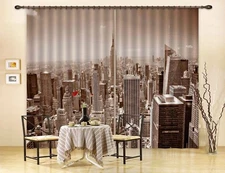 3D City Building ZHUA2360 Photo Curtain Window Blockout Fabric Amy 2023