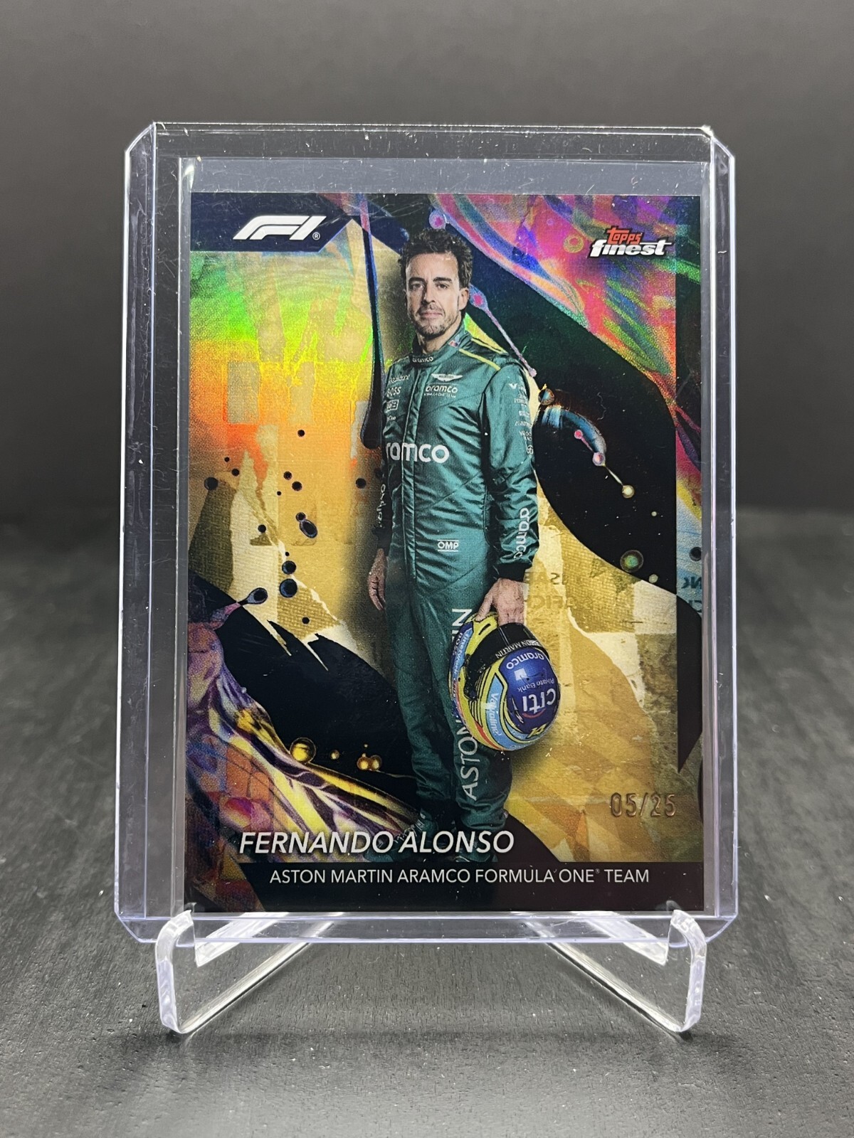 2024 Topps Finest Formula 1 F1 Fernando Alonso Uncommon Gold 05/25 #111