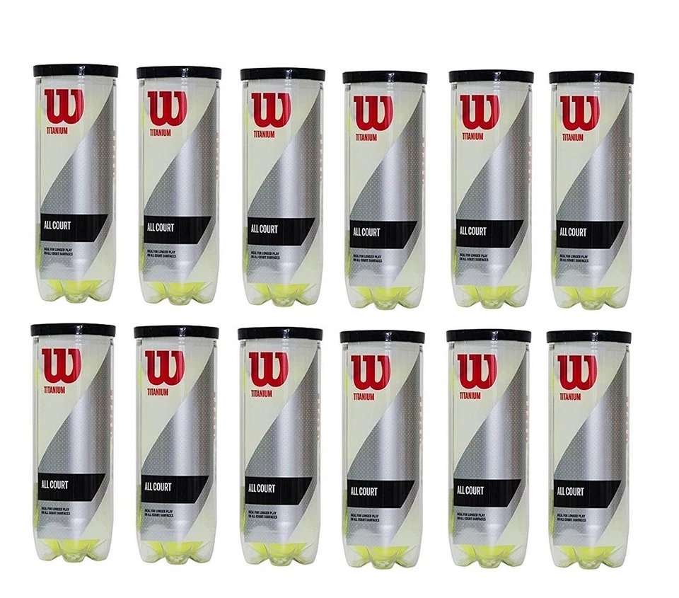 Pelotas de tenis sintéticas Wilson Titanium 1CAN = 3 pelotas paquete de 6/12/24 Foto 3 de 4