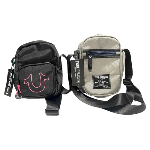 True Religion Crossbody Shoulder Bag Set Black/Pink & Frank Grey New With Tags