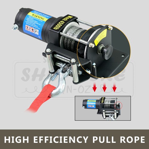 Electric Winch 12V 4500LBS (2041kg) Wireless Remote Synthetic Rope ATV Boat Car - Picture 2 of 12
