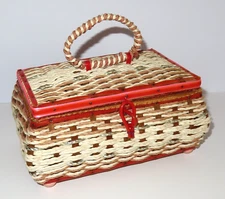 Small Vintage Sewing Box - Mid Century Post WW2 Import Sewing Box - Sewing Box