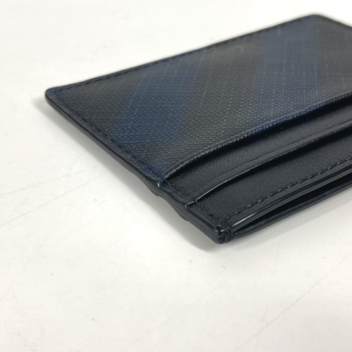 BURBERRY check Business Card Holder Pass Case Card Case Leather/PVC Navy/Black - Picture 5 of 14