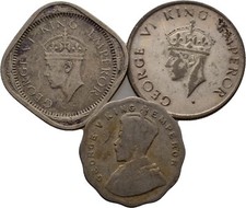 India Anna 1/2 Rupee 3 Piece Copper Coin Genuine #MSJ144