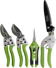 20213344 4-Pc. Pruning Tools Kit with Bypass & Anvil Pruners, Garden Snips, Gras