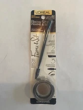 L'OREAL Brow Stylist Frame & Set # 213 Light Brunette, Cream Pomade NEW