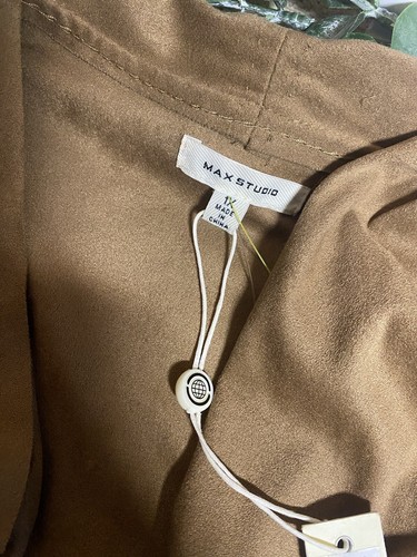 Max Studio Women's Boho Vegan Suede Long Jacket PLUS size 1X ~ 14W 16W NWT $120+ - Picture 6 of 11