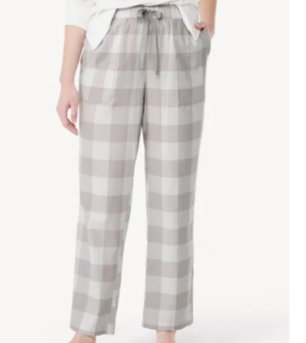 NWT Joyspun Women's Soft Silver Plaid Woven Pajama Pants Sz S (4-6) - Photo 1/4