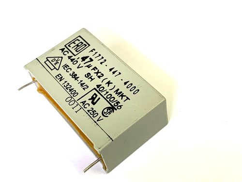 0,47uF, 470nF, 440V~ 1KV-,1000V,X2, MKT,RM37,5 Roederstein,F17724474000, 2 Stück - Picture 3 of 3