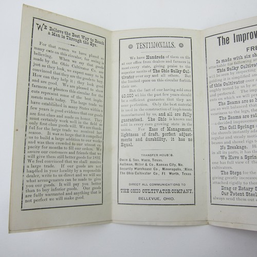 Ohio Cultivator Co. Bellevue Ohio brochure pubblicitaria illustrata antica 1892 - Foto 2 di 12