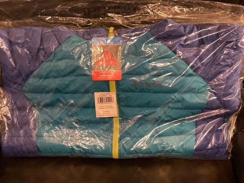 Giacca con cappuccio Columbia Youth Powder Lite (blu, taglia 18-20/XL) nuova con etichette!! - Foto 2 di 4