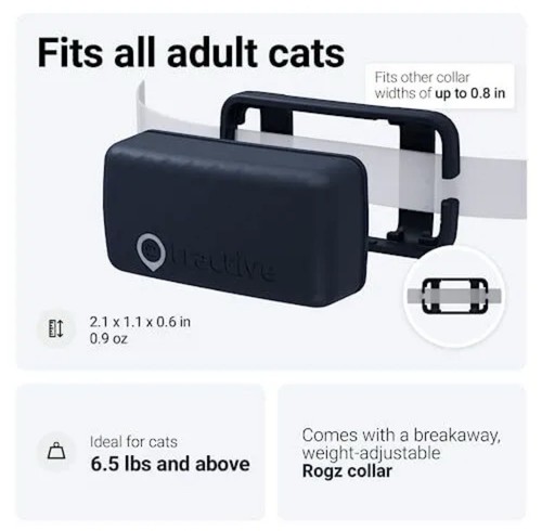 Tractive Mini GPS Cat Tracker (6.5 lbs+) - Waterproof Midnight Blue - 第 6/8 張圖片
