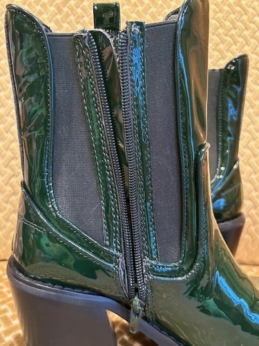 Jeffrey Campbell SABINE Elkins-3 Green Patent Leather Zip Lug CHELSEA Boots NEW6 - Picture 23 of 24