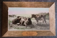 vtg postcard The Pasture Cows tinted film postcard Max Ettlinger  London rare