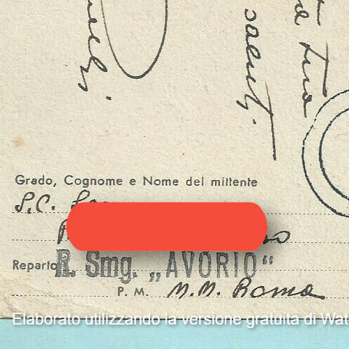 storia postale Franchigia Militare BOCCASILE annullata R. Sommergibile AVORIO - Imagen 3 de 6