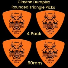 Clayton Duraplex Delrin Rounded Triangle Picks 4 Pack .60 mm