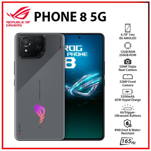 ASUS ROG Phone 8 5G 12GB+256GB GREY Dual SIM Unlocked Android Cell Phone