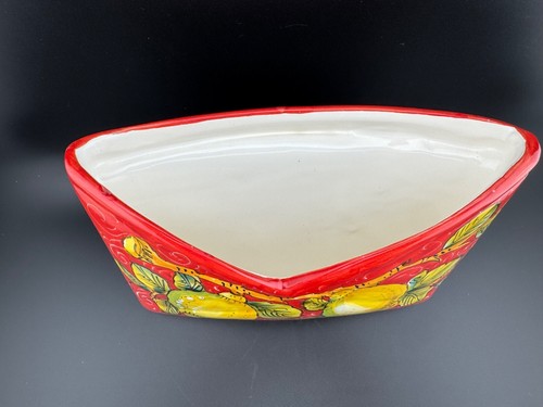 Hand Painted Ceramic Envelope/Mail/Napkin Holder Lemons Leaves. Signed By Artist - Picture 10 of 14